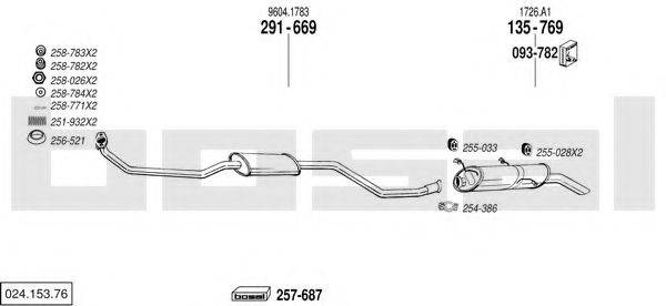 BOSAL 02415376 Система випуску ОГ