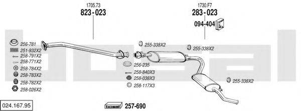 BOSAL 02416795 Система випуску ОГ