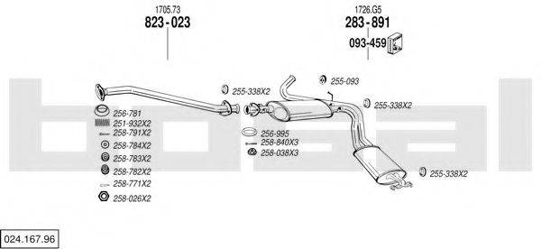 BOSAL 02416796 Система випуску ОГ