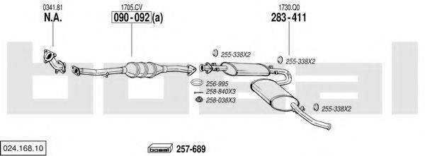 BOSAL 02416810 Система випуску ОГ