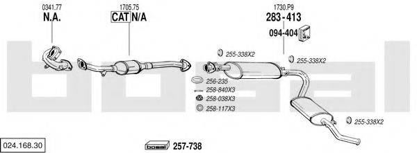 BOSAL 02416830 Система випуску ОГ