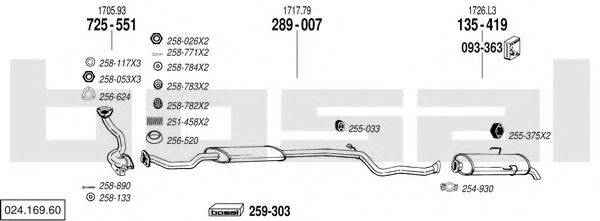 BOSAL 02416960 Система випуску ОГ