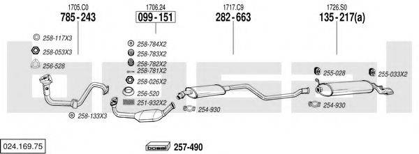 BOSAL 02416975 Система випуску ОГ