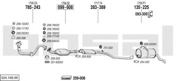 BOSAL 02416995 Система випуску ОГ