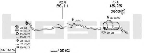 BOSAL 02417000 Система випуску ОГ