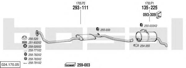 BOSAL 02417005 Система випуску ОГ