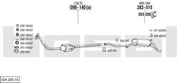 BOSAL 02420015 Система випуску ОГ