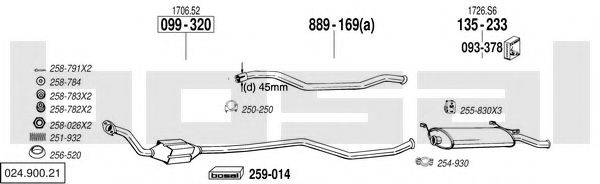 BOSAL 02490021 Система випуску ОГ