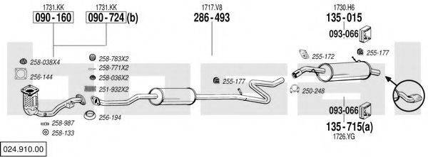 BOSAL 02491000 Система випуску ОГ