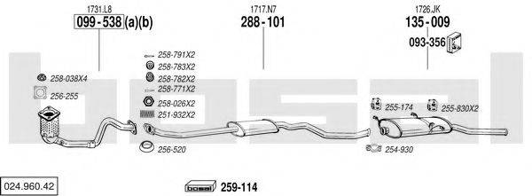 BOSAL 02496042 Система випуску ОГ