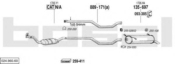 BOSAL 02496060 Система випуску ОГ