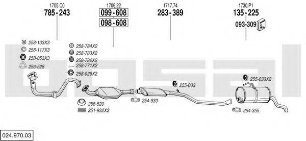 BOSAL 02497003 Система випуску ОГ