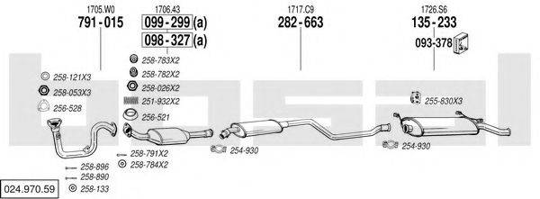 BOSAL 02497059 Система випуску ОГ