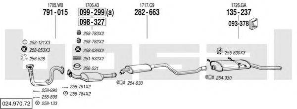 BOSAL 02497072 Система випуску ОГ