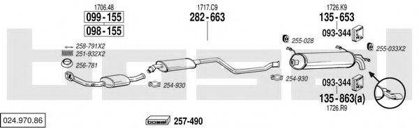 BOSAL 02497086 Система випуску ОГ