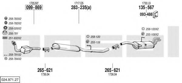 BOSAL 02497127 Система випуску ОГ