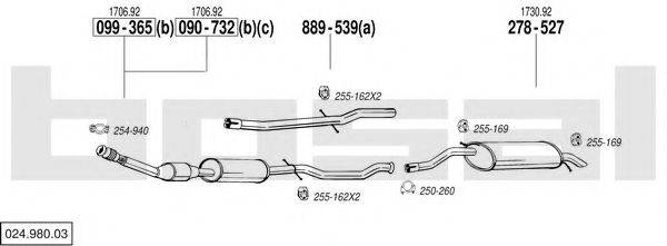 BOSAL 02498003 Система випуску ОГ