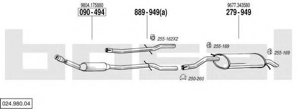 BOSAL 02498004 Система випуску ОГ