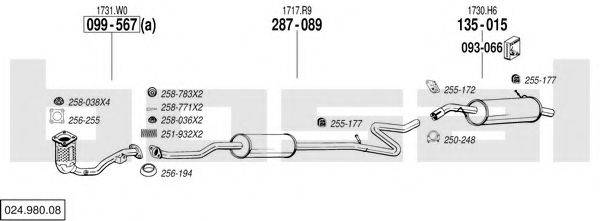 BOSAL 02498008 Система випуску ОГ