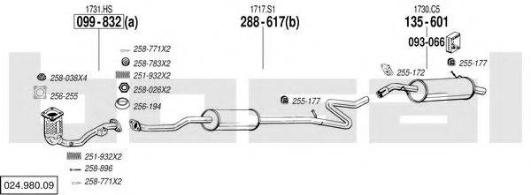 BOSAL 02498009 Система випуску ОГ