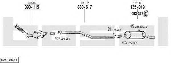 BOSAL 02498511 Система випуску ОГ