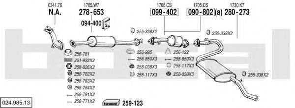 BOSAL 02498513 Система випуску ОГ