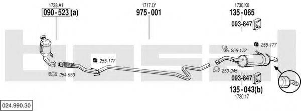 BOSAL 02499030 Система випуску ОГ