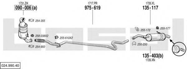 BOSAL 02499040 Система випуску ОГ