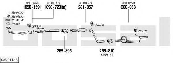 BOSAL 02501415 Система випуску ОГ