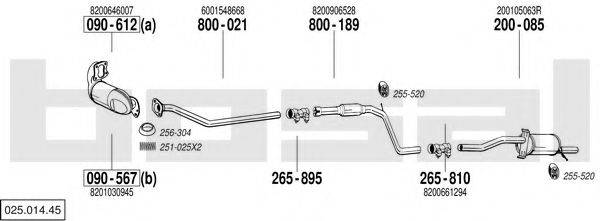 BOSAL 02501445 Система випуску ОГ