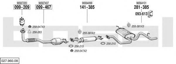 BOSAL 02796008 Система випуску ОГ