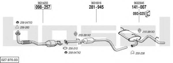 BOSAL 02797003 Система випуску ОГ