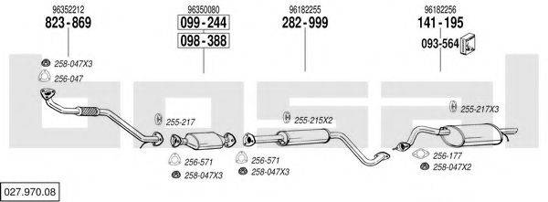 BOSAL 02797008 Система випуску ОГ