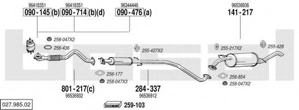 BOSAL 02798502 Система випуску ОГ