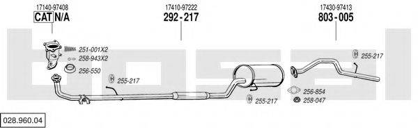 BOSAL 02896004 Система випуску ОГ