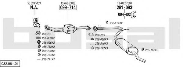 BOSAL 03298101 Система випуску ОГ