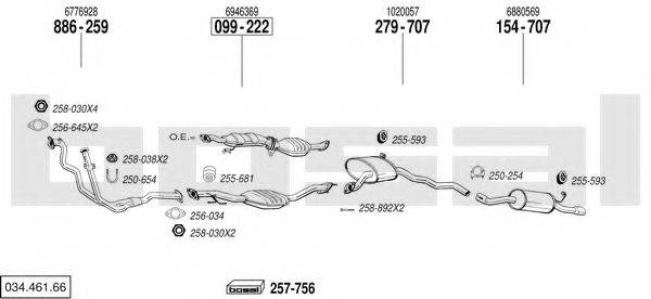 BOSAL 03446166 Система випуску ОГ