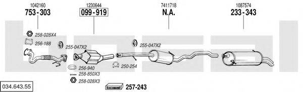 BOSAL 03464355 Система випуску ОГ