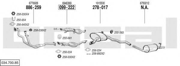 BOSAL 03470085 Система випуску ОГ