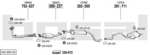 BOSAL 03495003 Система випуску ОГ