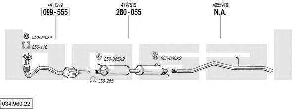 BOSAL 03496022 Система випуску ОГ