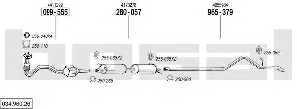 BOSAL 03496026 Система випуску ОГ