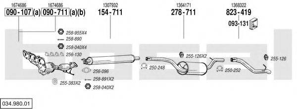 BOSAL 03498001 Система випуску ОГ