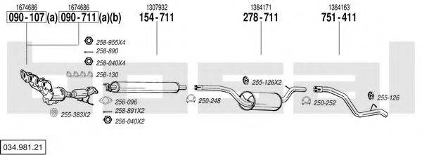 BOSAL 03498121 Система випуску ОГ