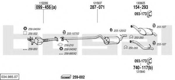 BOSAL 03498507 Система випуску ОГ