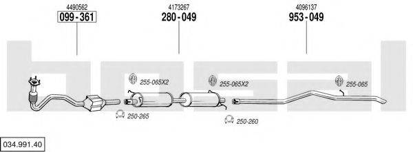 BOSAL 03499140 Система випуску ОГ