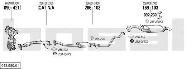 BOSAL 04398001 Система випуску ОГ