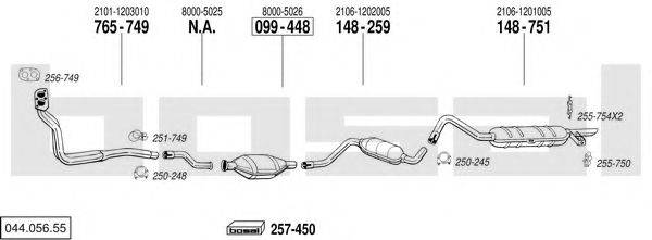 BOSAL 04405655 Система випуску ОГ