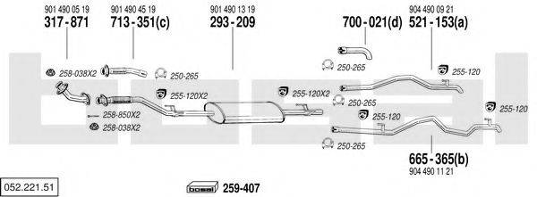 BOSAL 05222151 Система випуску ОГ