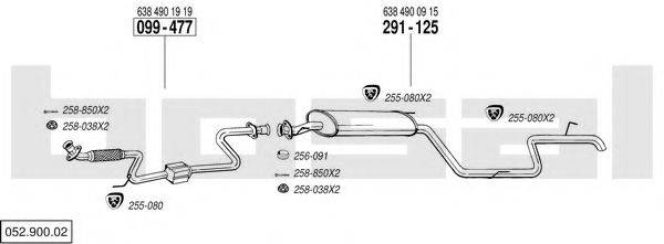 BOSAL 05290002 Система випуску ОГ